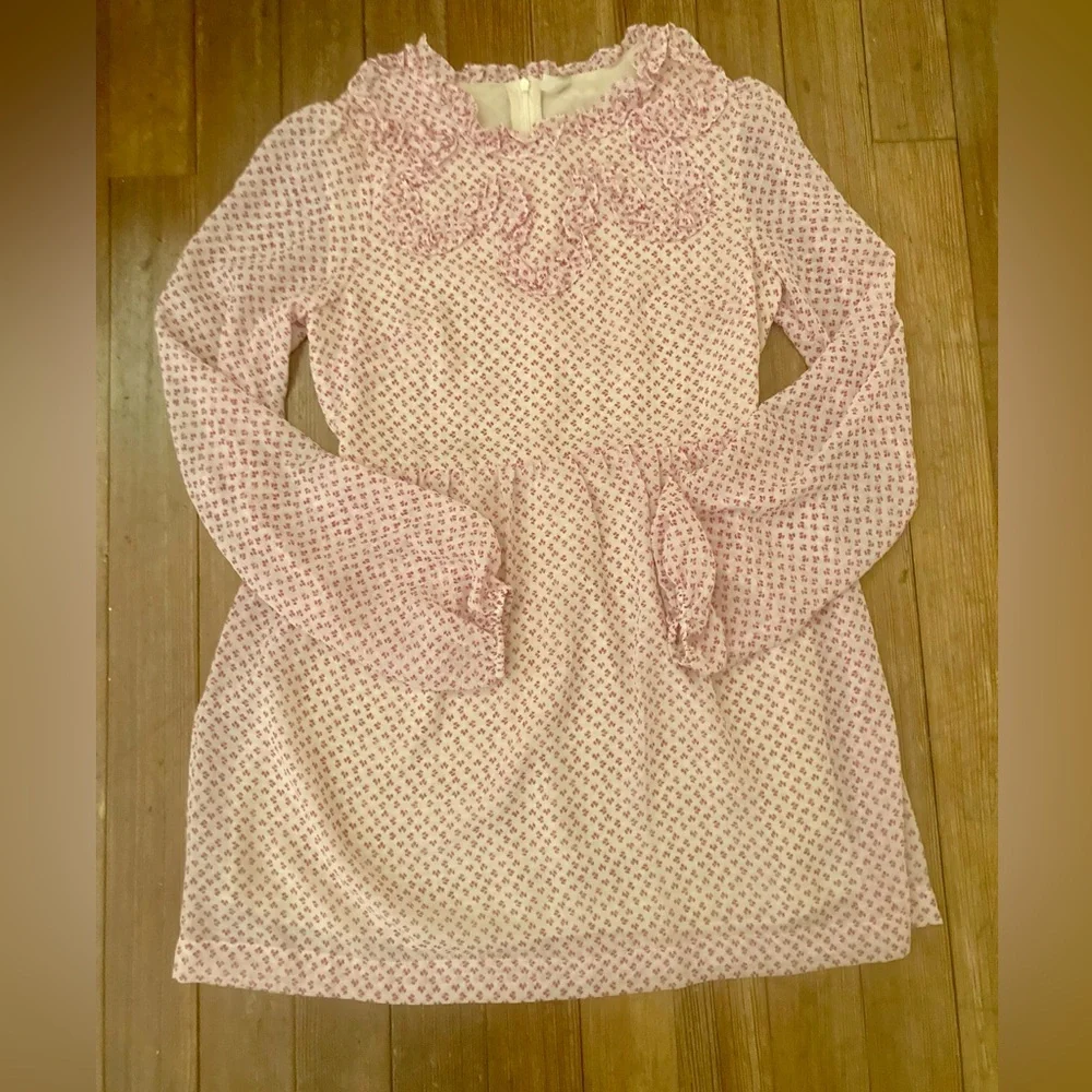 Free People Noveau Butterfly Floral Tea Combo Ruffle Neck Babydoll Dress Cottage
